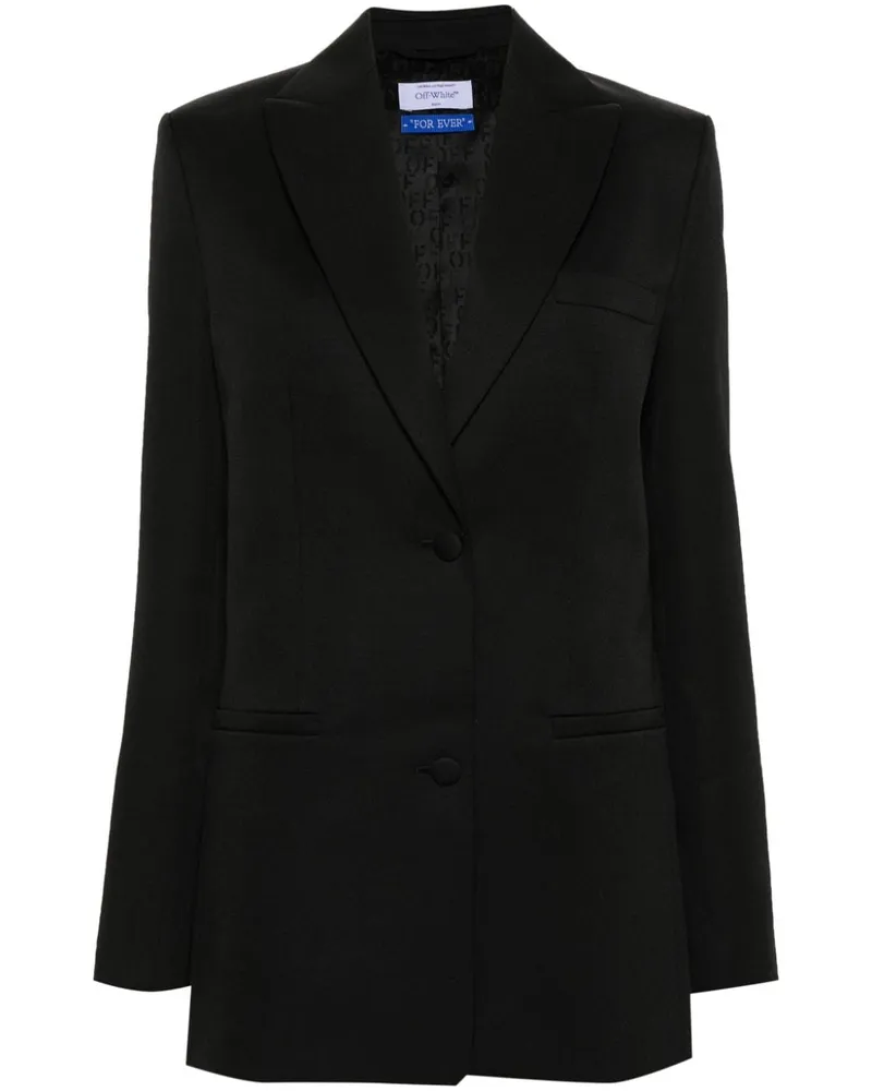 OFF-WHITE Aus weißer Wolljacke Black