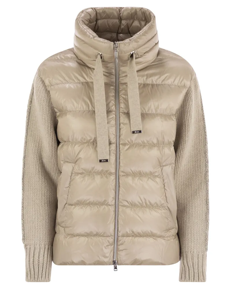 Herno Resort Jacke in Ultralight Nylon und Mesh Beige