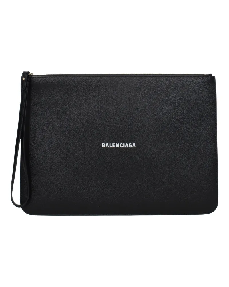 Balenciaga Pochette Damens Leder Schwarz -
