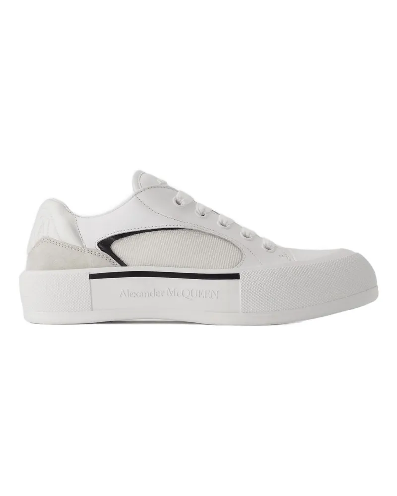 Alexander McQueen Übergroße Turnschuhe Alexander MC Königin Leder weiß/schwarz White
