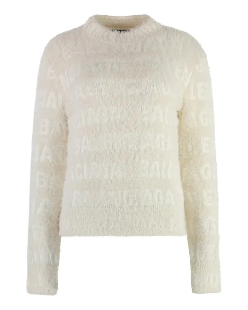 Balenciaga Jacquard Logo -Pullover White