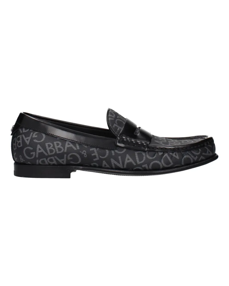 Dolce & Gabbana Dolce&Gabbana Herrens Slipper Stoff Schwarz/Grau -