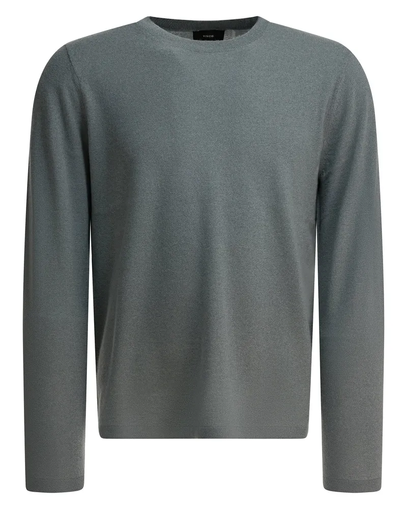 Vince Kaschmir- und Seidenpullover mit Rundhalsausschnitt Grey