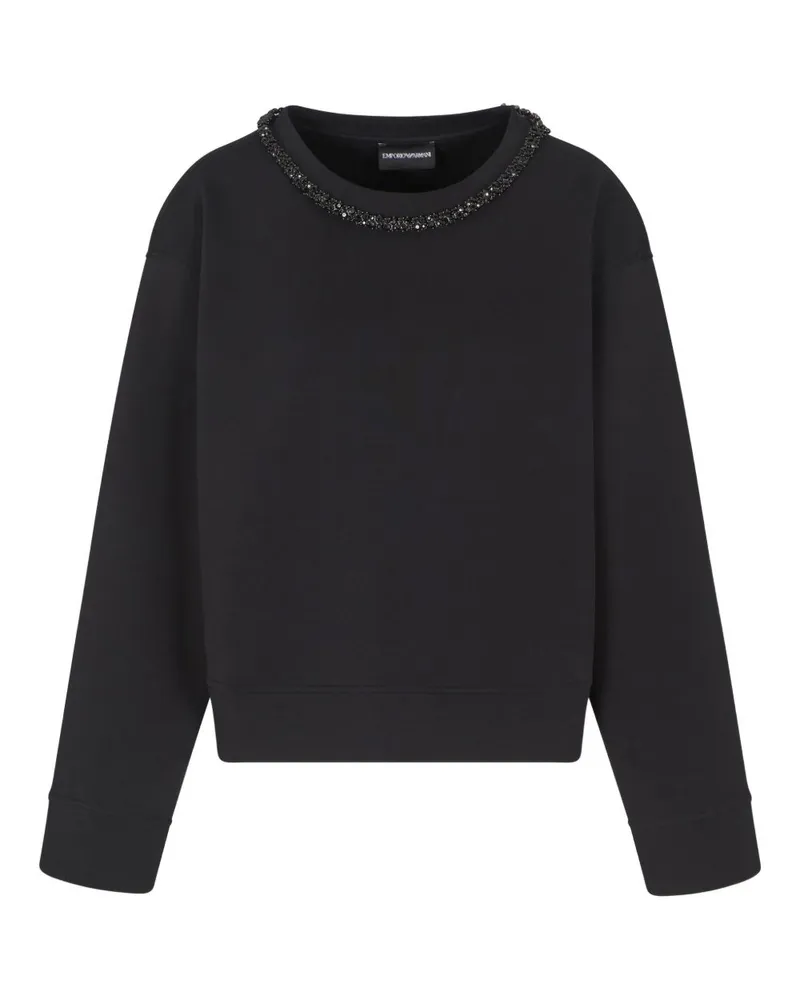 Emporio Armani Cotton Crewneck Sweatshirt Black