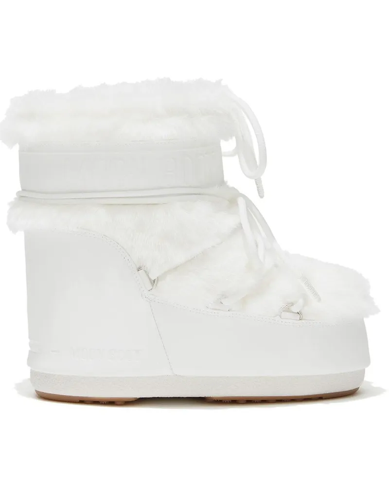 Moon Boot Icon Niedrige Kunstpelzstiefel White