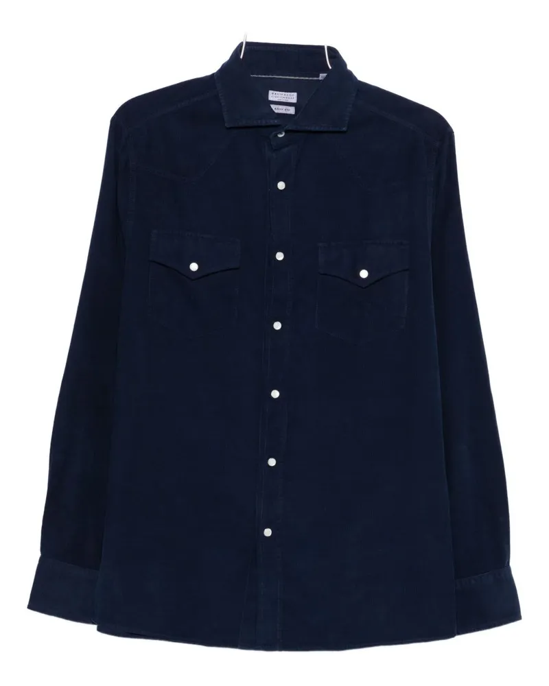 Brunello Cucinelli Baumwollhemd Blue