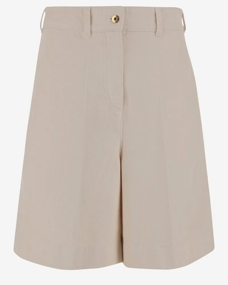 Patou Cotton Short Hosen mit Logo Beige