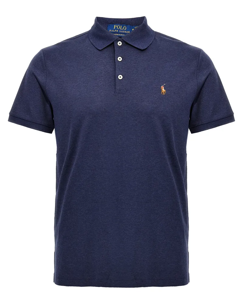 Ralph Lauren Logo Stickerei Polo -Hemd Blue