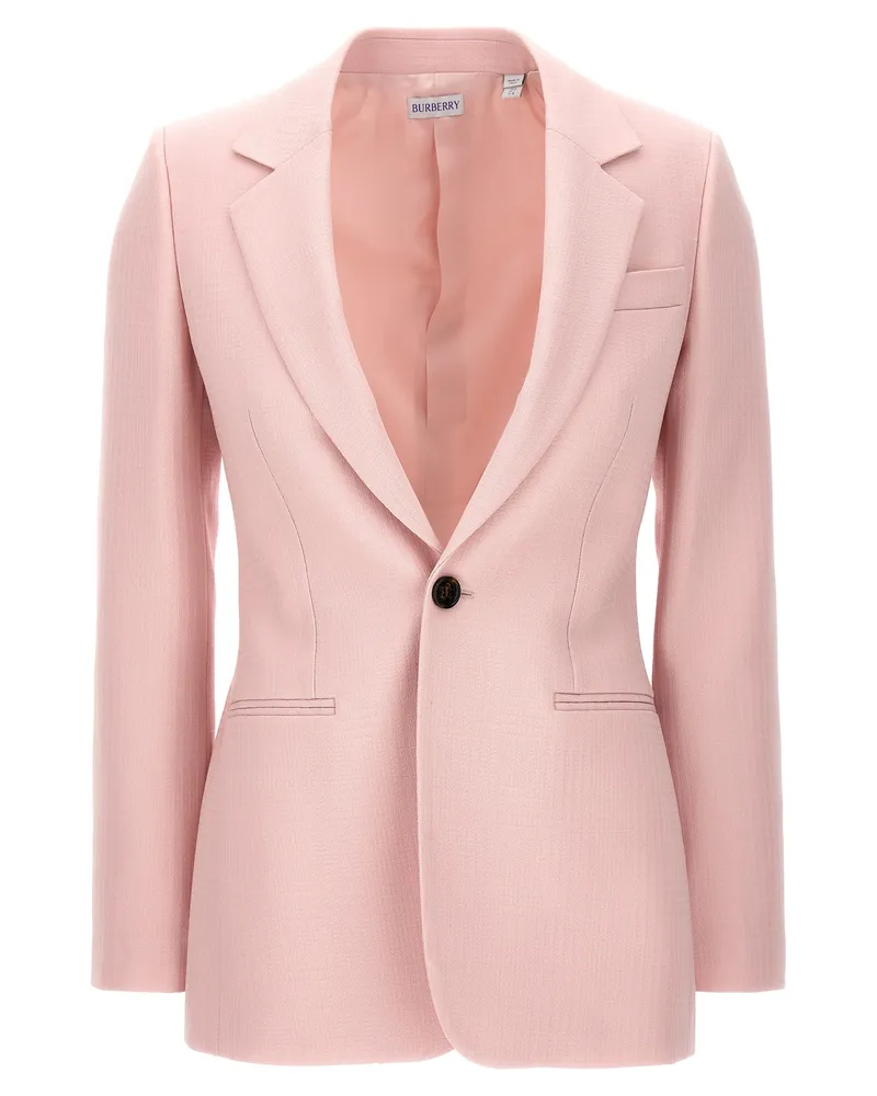 Burberry Single Breasted Mitte Blazer Pink