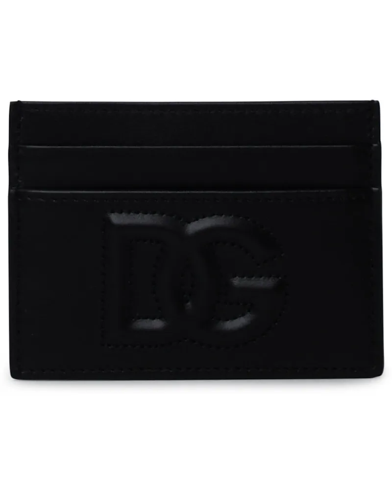 Dolce & Gabbana Black Lear Kartenhalter Schwarz