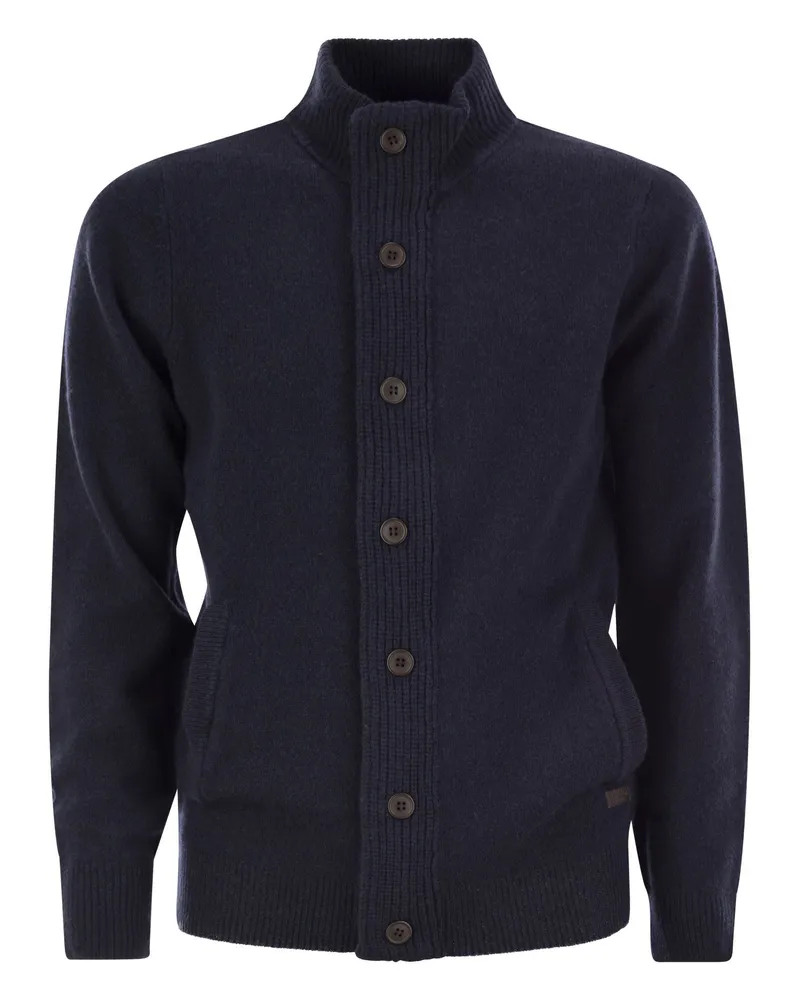 Barbour Cardigan mit Reißverschluss und Knöpfen Navy