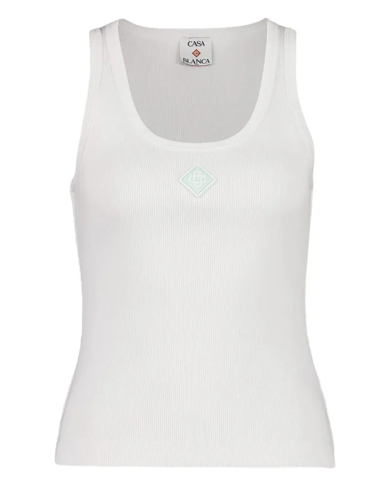 Casablanca Paris Rippen -Tanktop mit Logo -Plaque Bright