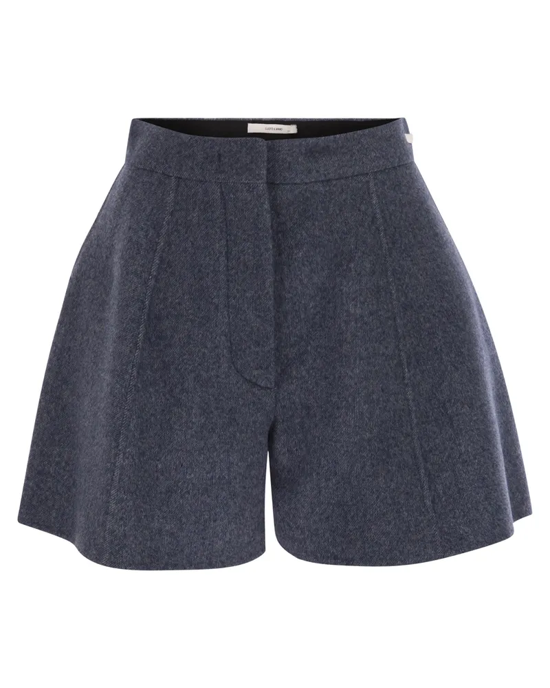 SPORTMAX Braies1234 Woll -Bermuda -Shorts Blue