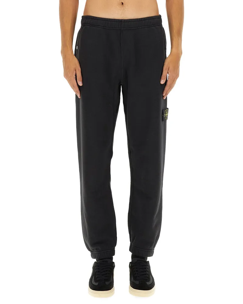 Stone Island Fleece Jogger Hosen Black
