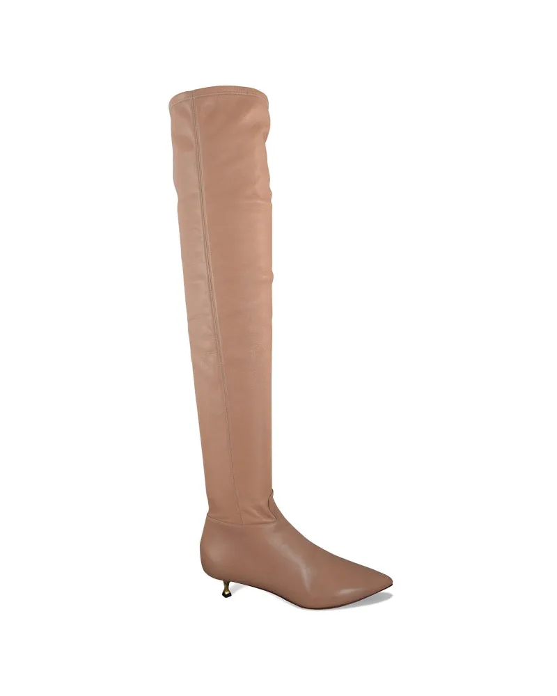 Valentino Garavani verdrehte Ferse über die Kniestiefel Pink