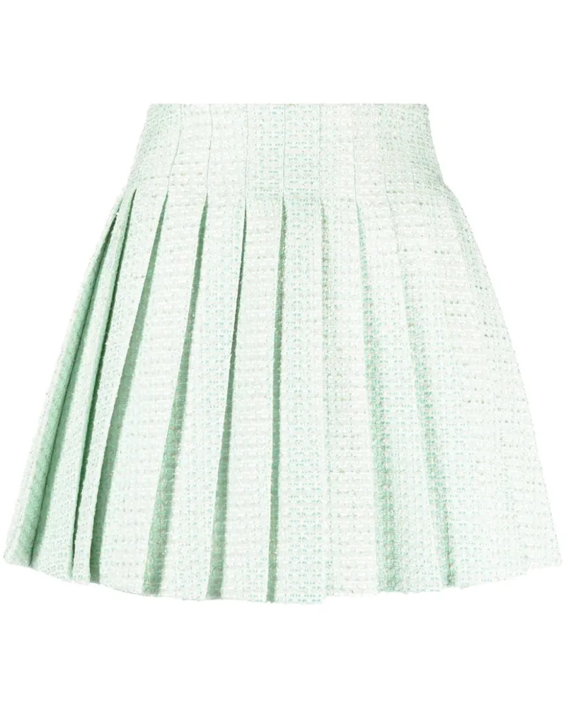 Self-Portrait Mint Boucle Falten -Minirock 
