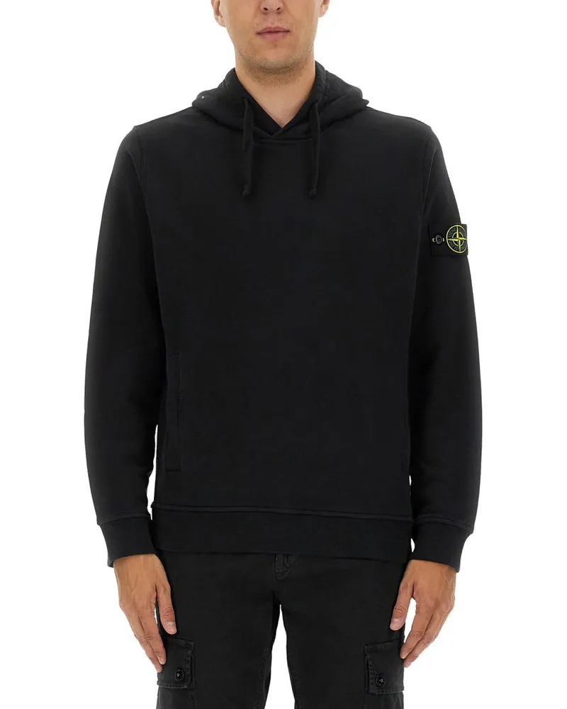 Stone Island Cotton Hoodie Black