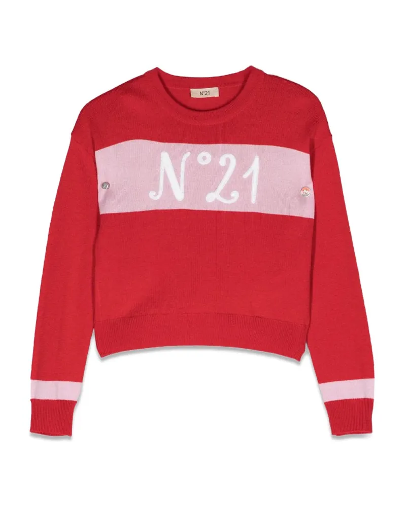 N° 21 Nr. 21 Logo Crew Neck Pullover Red