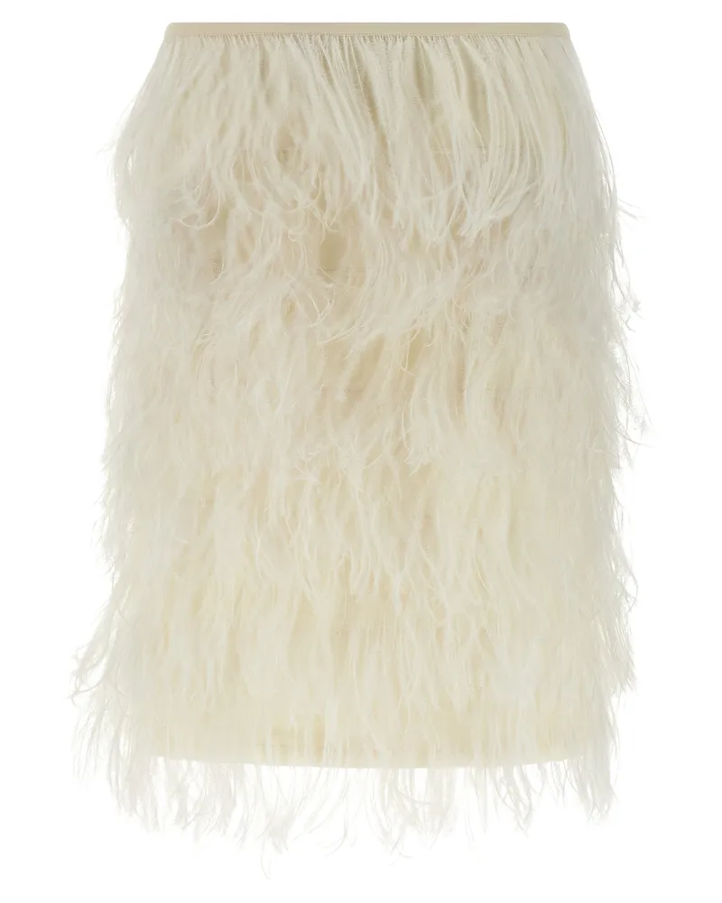 ATTICO Der Attico Strostrich Federrock White