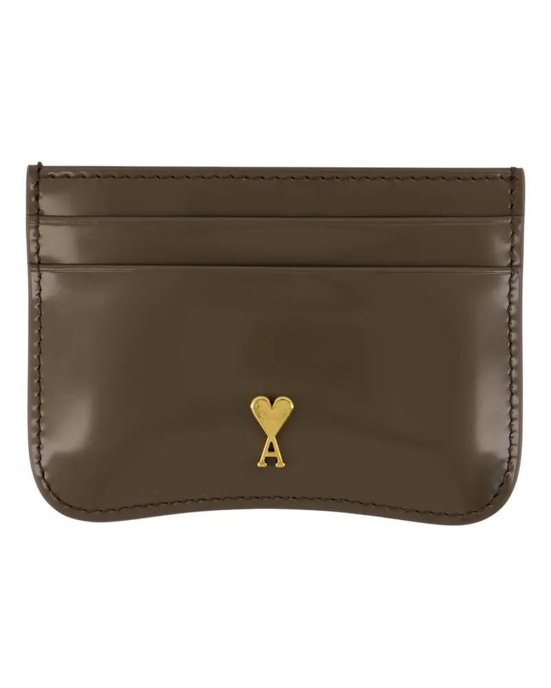 AMI Paris Paris Paris Karteninhaber  Leder Khaki Khaki