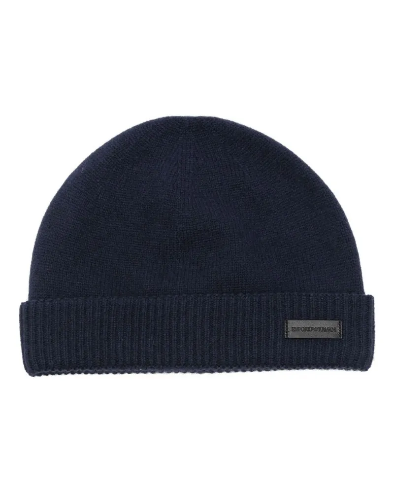 Emporio Armani Cashmere Mütze Blue