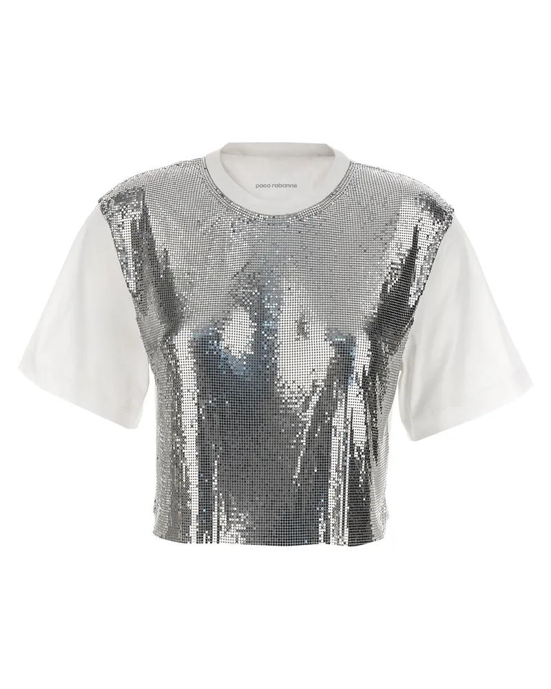 Paco Rabanne Metal Mesh T -Shirt Silber