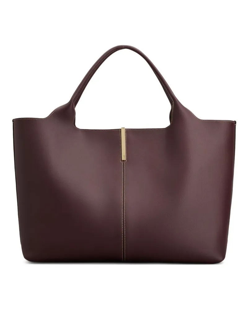 TOD'S Tod 's Mittelgroße Leder -Einkaufstasche Brown