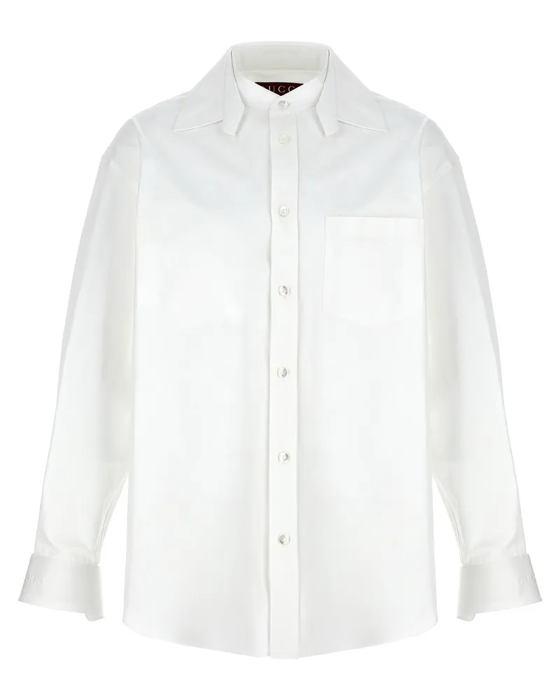 Gucci Hemd mit doppeltem Kragen White