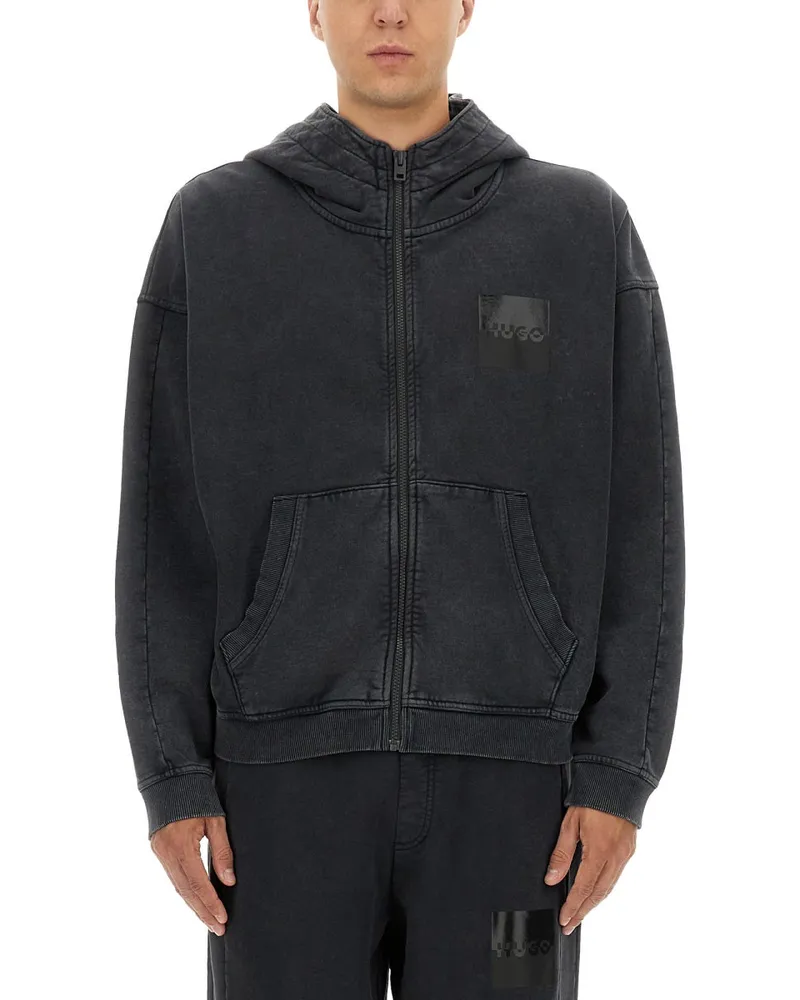 HUGO BOSS Zipper Hoodie Black
