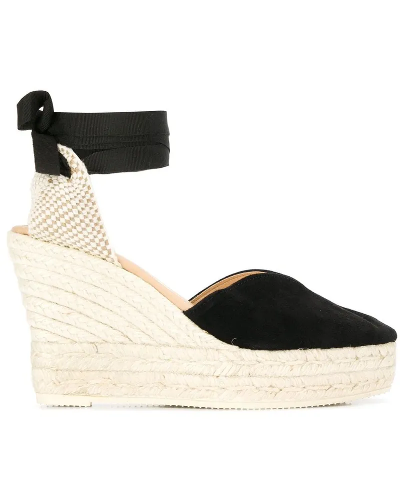 Manebí Hamptons Wildleder herzförmigen Keilspadrilles Black