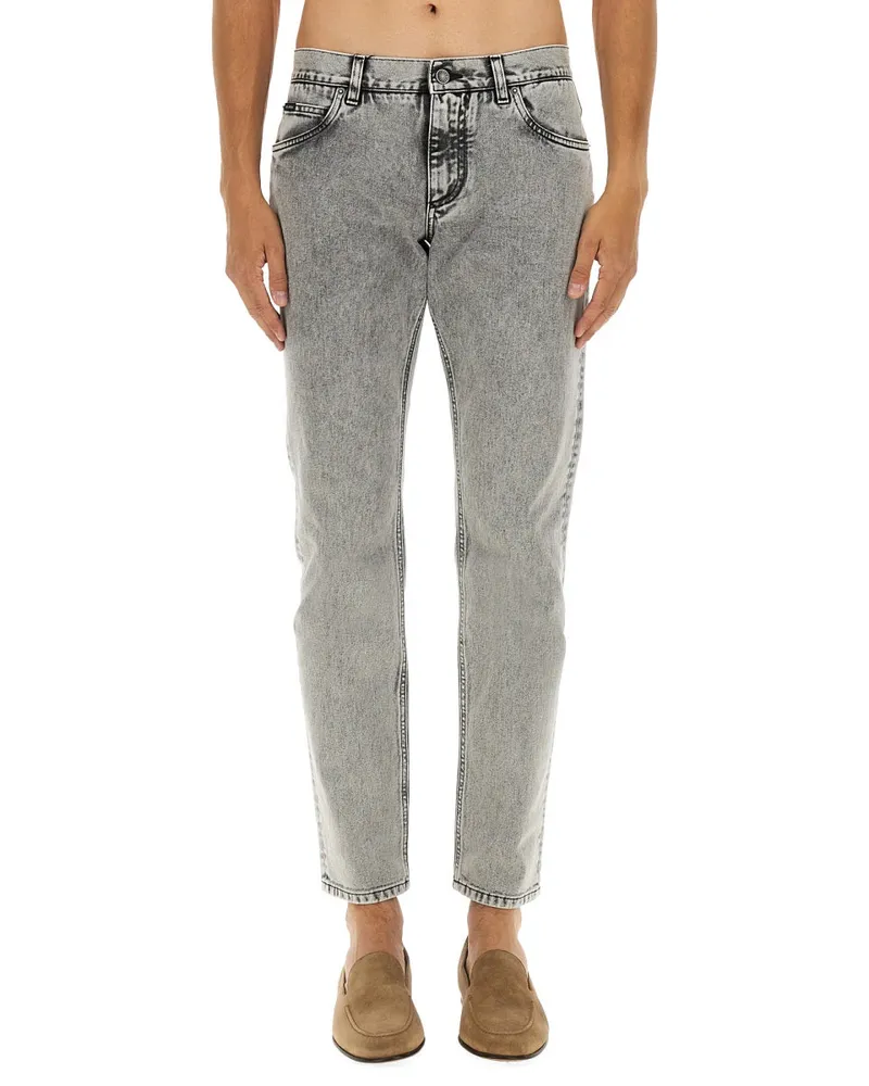 Dolce & Gabbana Cotton reguläre Hosen Grey