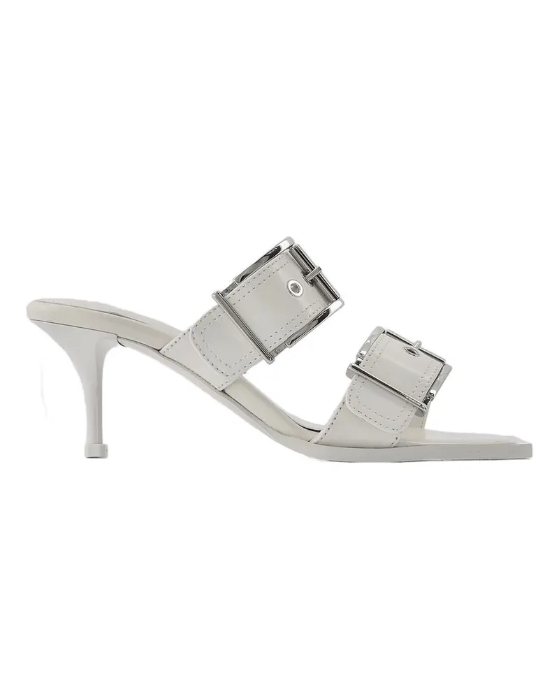 Alexander McQueen Sandalen  Elfenbein/Silberleder Multicolor