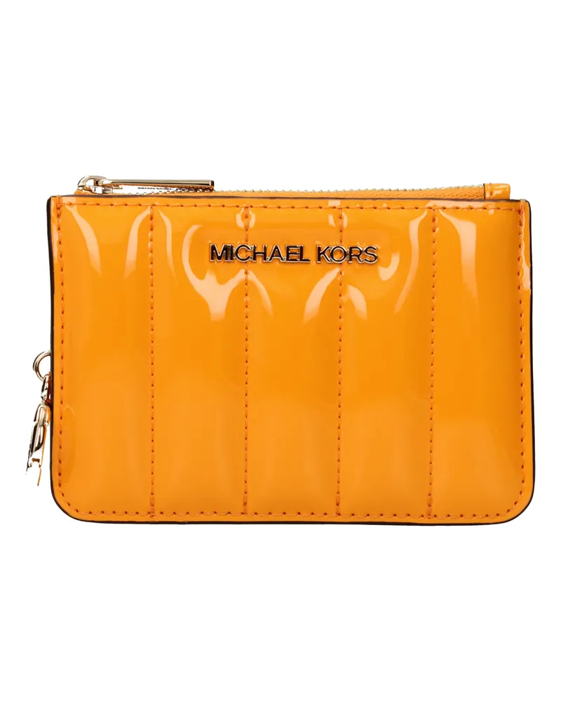 Michael Kors Damens Orange glänzende Geldbörse -