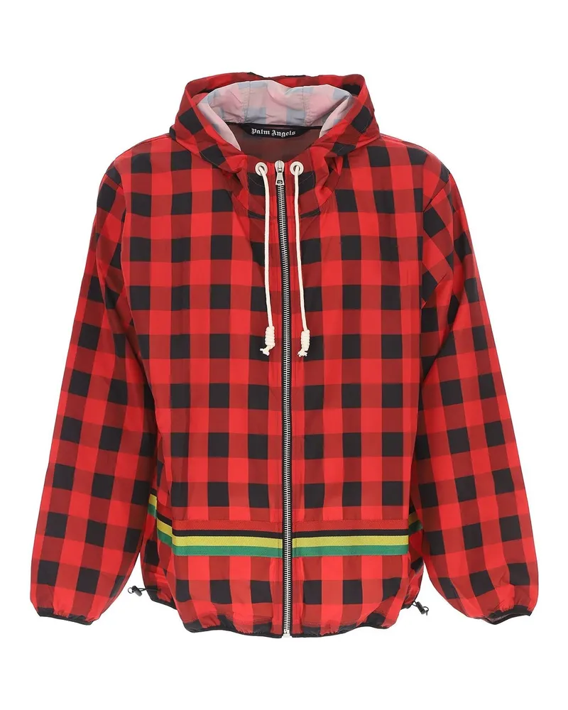 Palm Angels Checked Windbreaker Jacke Rot