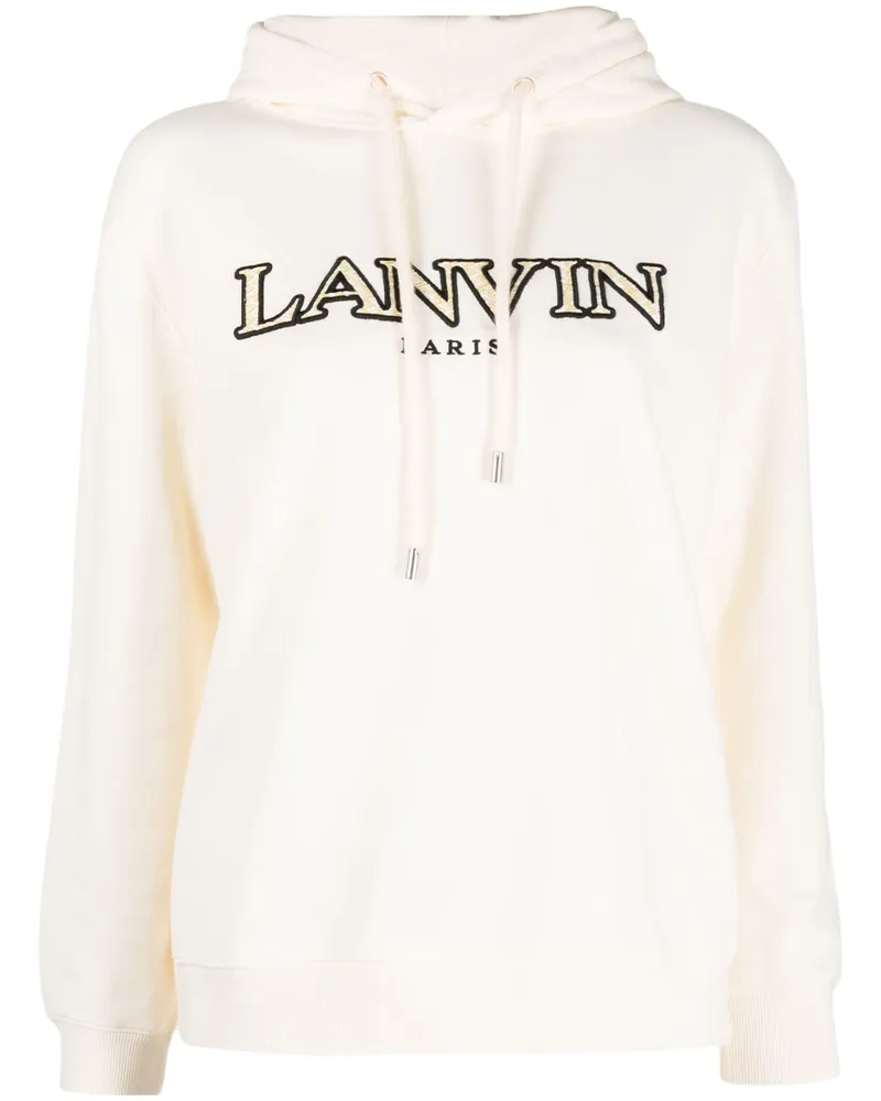 Lanvin Logo -Baumwoll -Hoodie White