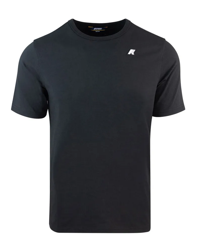 K-Way T -Shirt Adam Stretch Jersey Schwarz rein Black