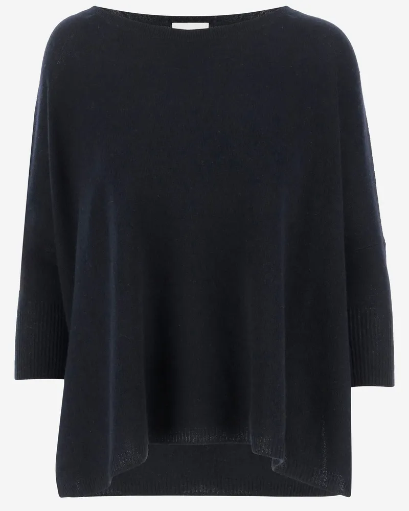 ALLUDE Lustige Wolle Mischung Pullover mit Strasssteinen und Bolzen Black