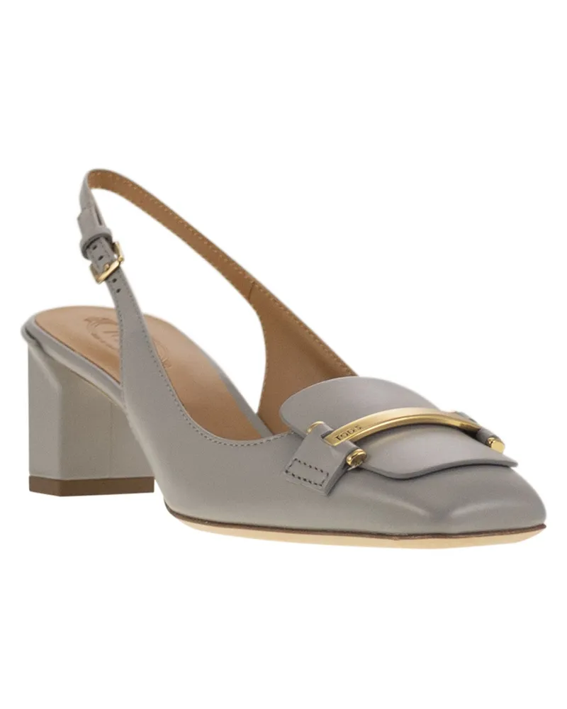 TOD'S Tod 's Slingback Leder Décolleté Grey