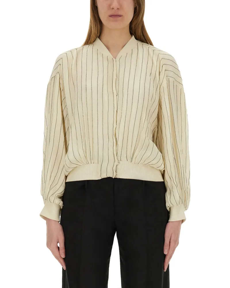 ALYSI Seidenbomberjacke Ivory