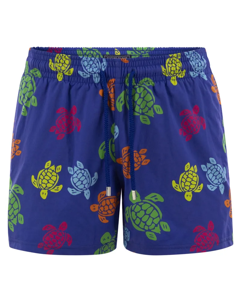 Vilebrequin Moorise gemusterte Kurzstrandshorts Bluette