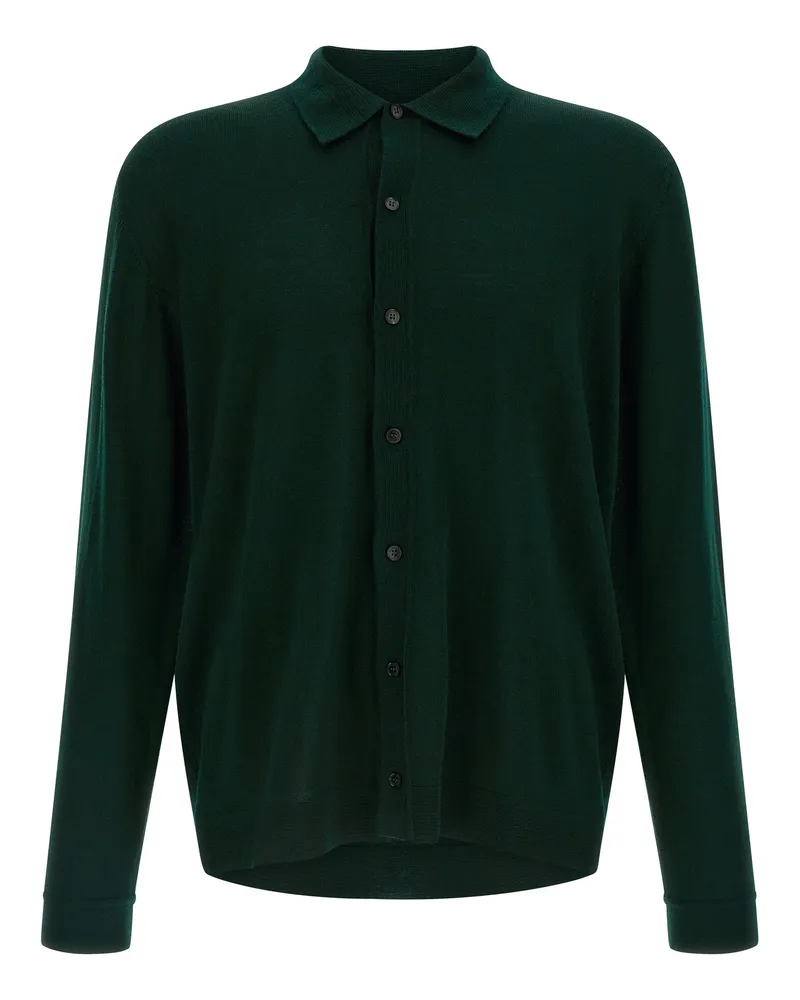 Roberto Collina Merino Wolle Strickjacke Green