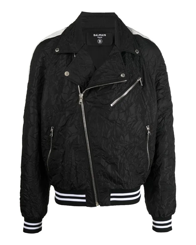 Balmain Casual Bomber Jacke Schwarz