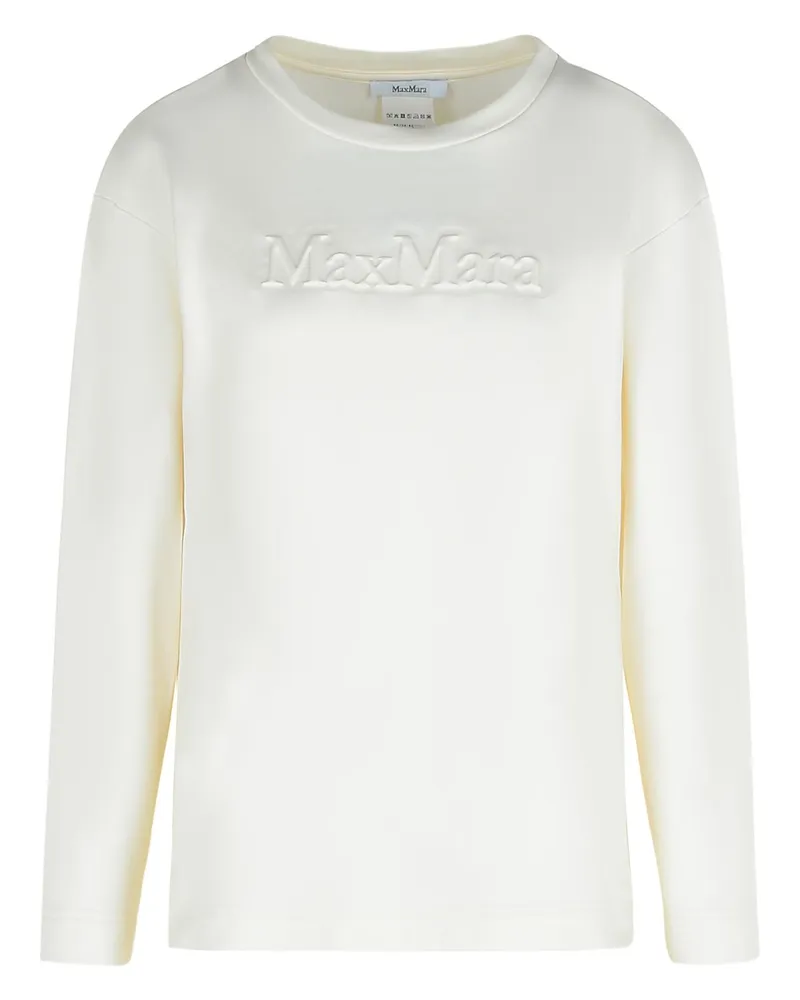 Max Mara Berma' Sweatshirt in weißer Seide und Baumwolle White