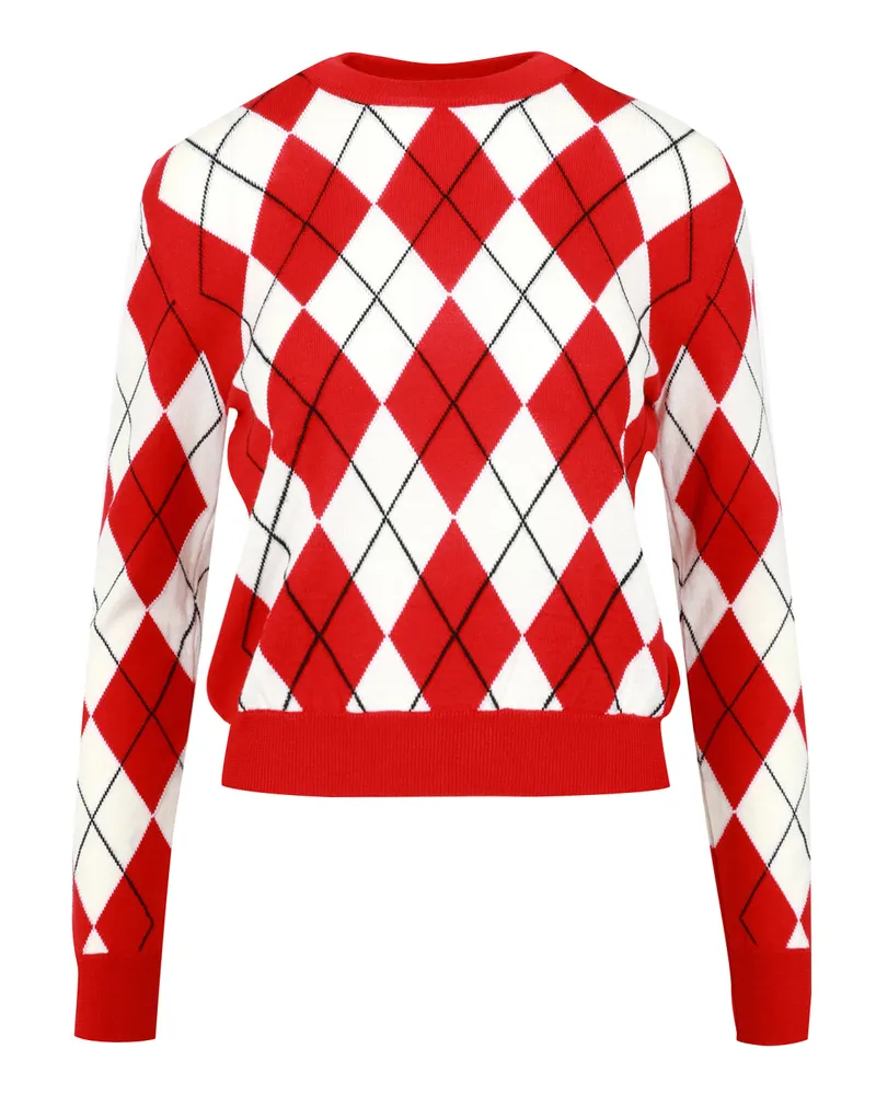 MSGM Pullover Bianco+rosso