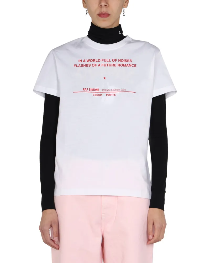 Raf Simons Logo Print T -Shirt White