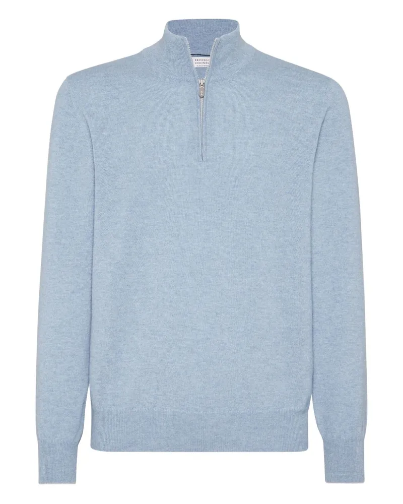Brunello Cucinelli Cashmere High Neck -Pullover Clear