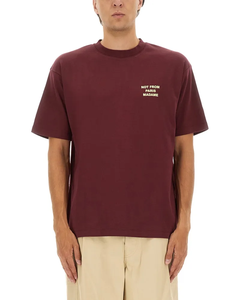 Drôle de Monsieur Baumwoll -T -Shirt Bordeaux