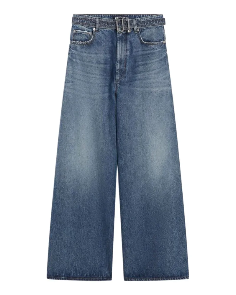 SPORTMAX Übergroße Jeans mit Gürtel, Mitternachtsblau Blu