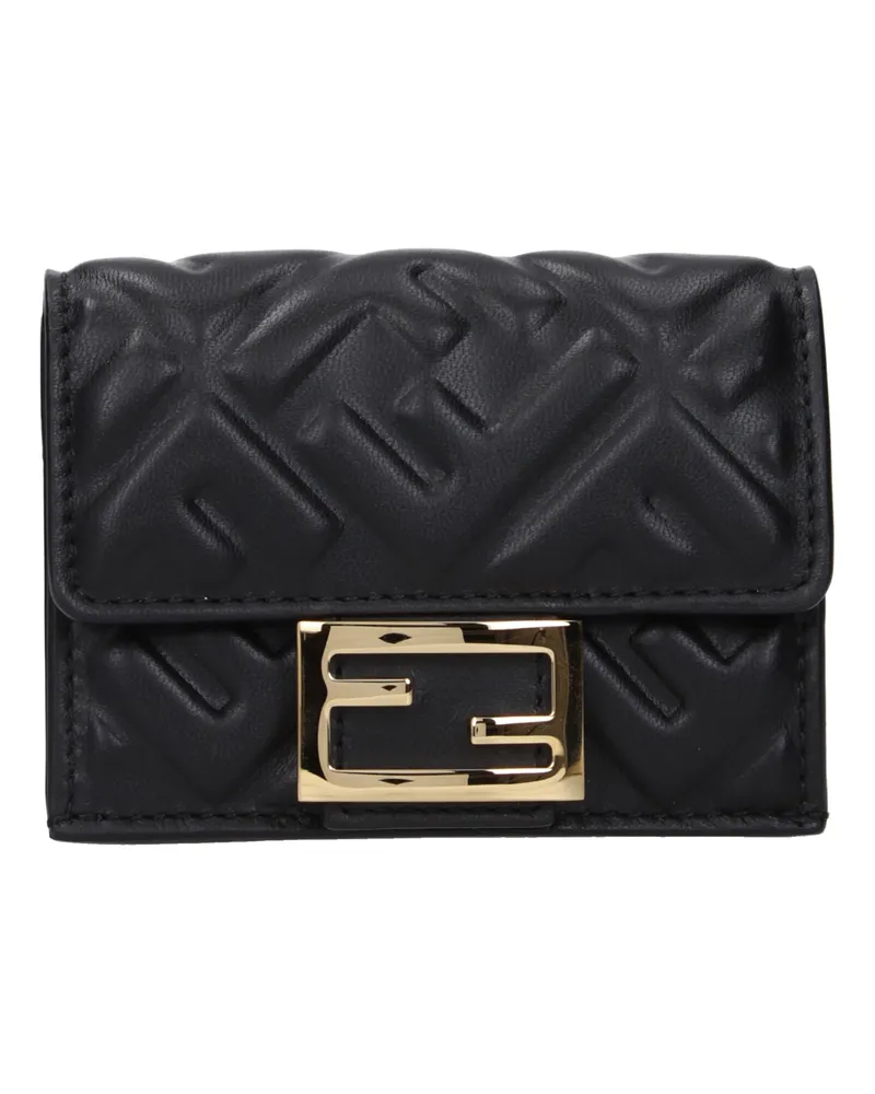 Fendi Damens Geldbörse Leder Schwarz -