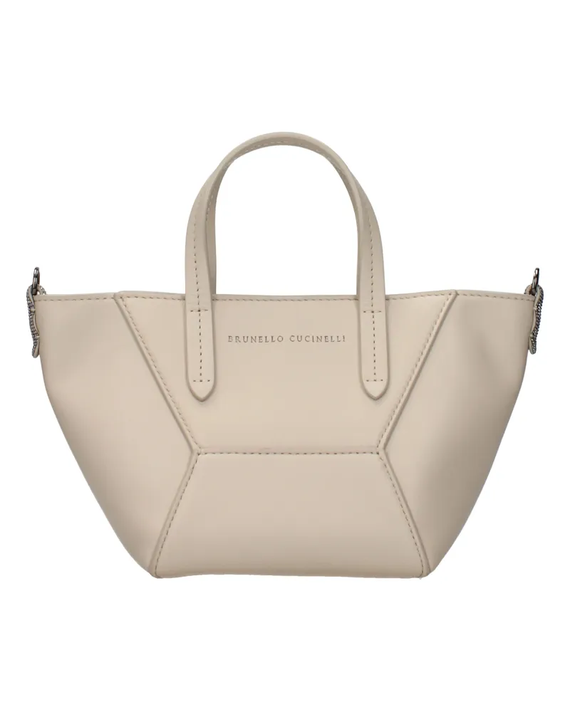 Brunello Cucinelli Damens Handtaschen Beige Leder -